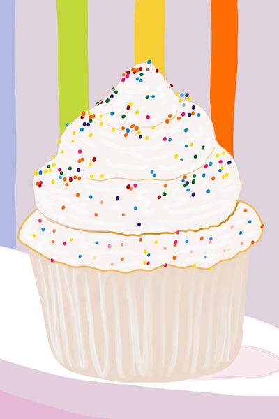 Cupcake With Vanilla Icing and Sprinkles, Brooklyn by Evan Sklar