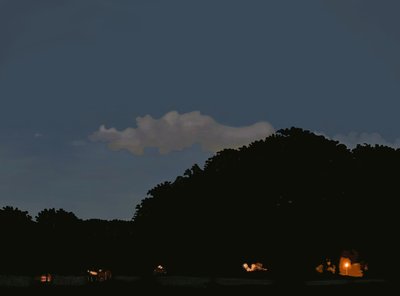 Field and Sky at Twilight, Prospect Park, Brooklyn by Evan Sklar