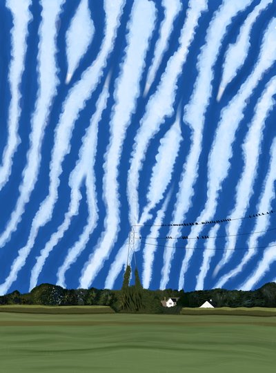 Field and Wires, North Fork, Long Island by Evan Sklar