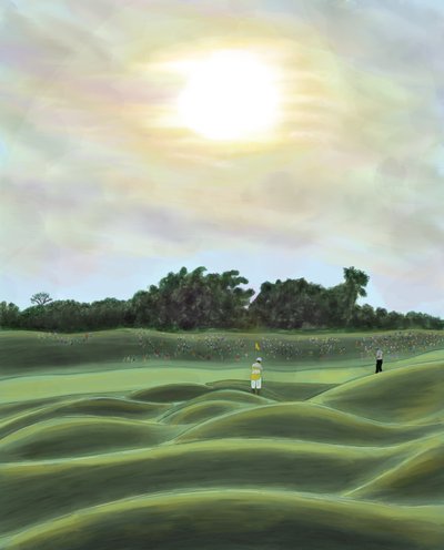 Golf Course and Spectators, Brooklyn by Evan Sklar