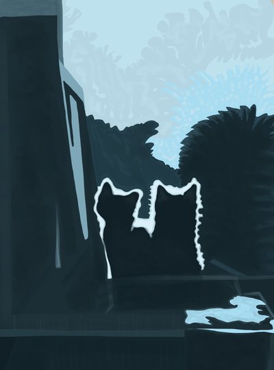 Kittens Outside of Window by Evan Sklar