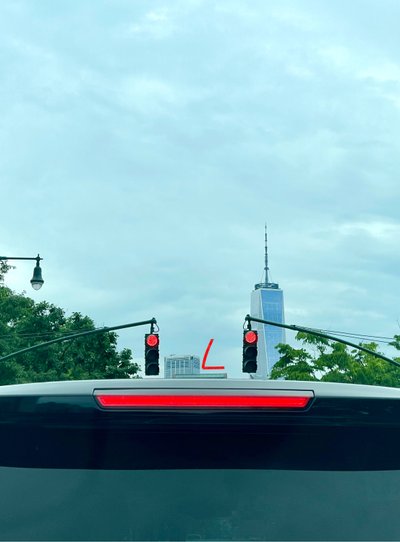 One World Trade and Smiling Traffic Lights by Evan Sklar