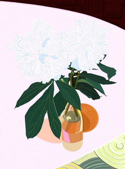Peony and Grapefruit, c.2020-24 by Evan Sklar