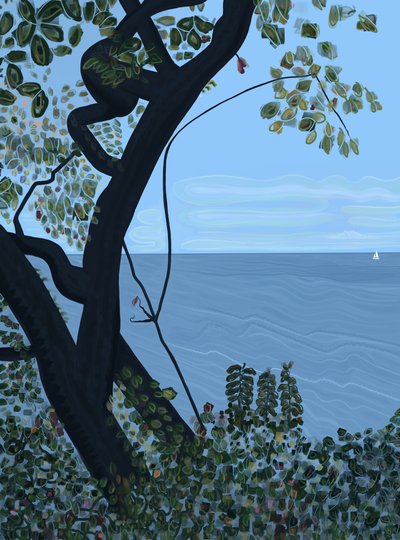 Sea and Sailboat, Brooklyn by Evan Sklar