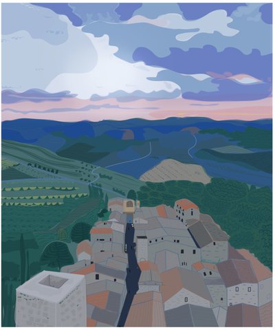 Small Village In Tuscany, 2015 by Evan Sklar