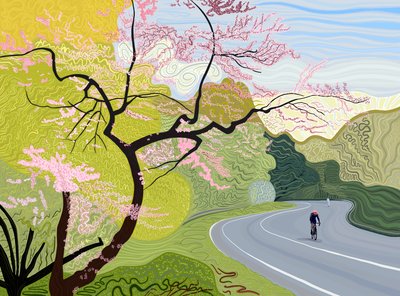 Spring Cyclist in Prospect Park by Evan Sklar