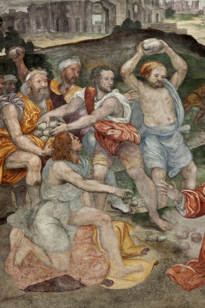The Stoning of St. Stephen Fresco, c.1550 by Evangelista Luini