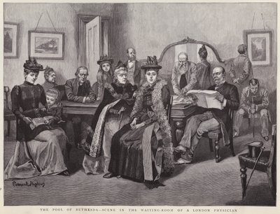 The Pool of Bethesda - scene in the waiting room of a London physician by Everard Hopkins
