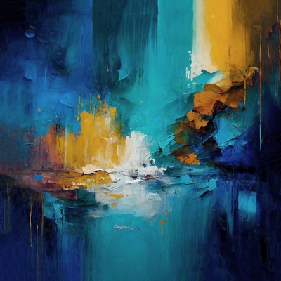 Abstract Oil Painting with Thick Brush by F. Abderrahim