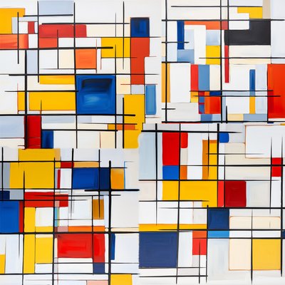 Composition with Red, Blue & Yellow by F. Abderrahim