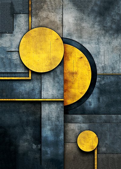 Cacophony of Abstract Geometric Shapes, Wall Art Print by F. Abderrahim