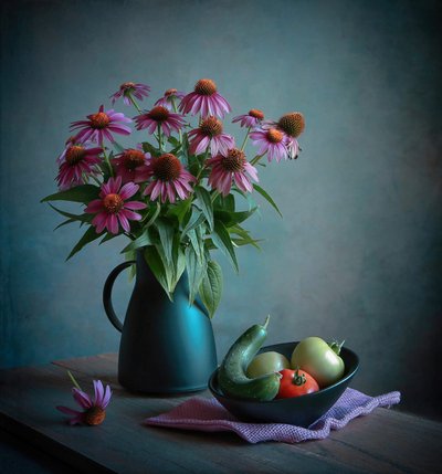 Echinacea and Harvest by Fangping Zhou