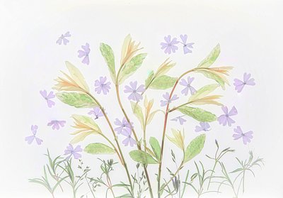 Floating Pastel Botanicals by Fangping Zhou