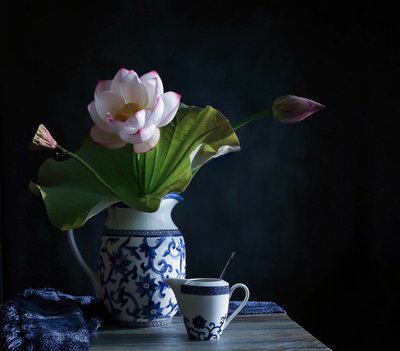 Serene Lotus Arrangement by Fangping Zhou