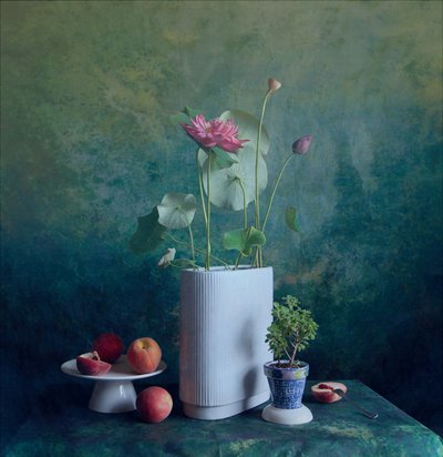Serene Lotus Still Life by Fangping Zhou
