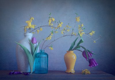 Spring Vases and Blooms by Fangping Zhou