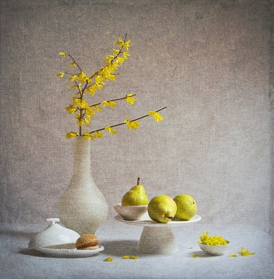 Yellow Flowers Green Pears by Fangping Zhou