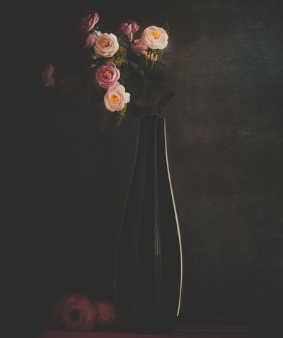 Moody Flowers Still Life by Farid Kazamil