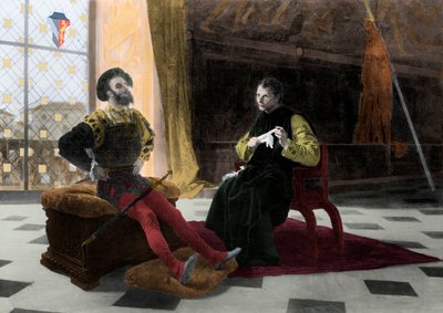First interview of Machiavelli and Borgia by Federico Faruffini