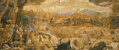 Hunting Scene with Imaginary Florence, by Federico Zuccaro by Federico Zuccaro