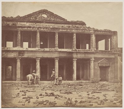 Interior of the Secundra Bagh after the Slaughter of 2,000 Rebels by the 93rd Highlanders and 4th Punjab Regiment by Felice A. Beato