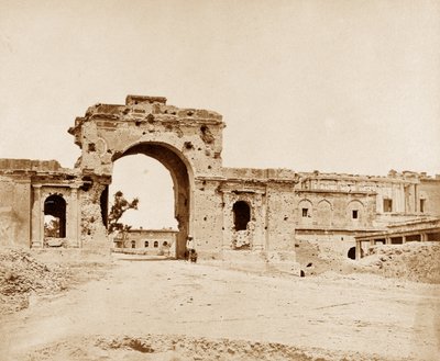 Gateway leading into the Residency, held by Captain Atkinson of the 13th Native Infantry by Felice Beato