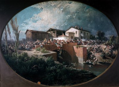 Battle of Palestro: the Austrians rushing into the ditch at Sartirana by Felice Cerruti Bauduc