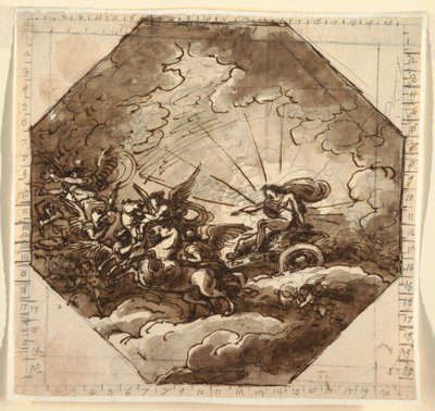 Apollo in His Chariot with Aurora, Sala Ottogonale, Palazzo Milzetti, Faenza by Felice Giani