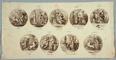 Decoration Project: Six Tondi with Sacrificial Gods and Two Victories by Felice Giani