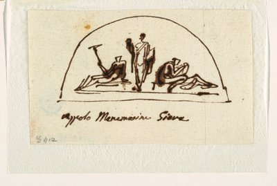 Design for Lunette with Apollo, Mnemosyne and Jove by Felice Giani