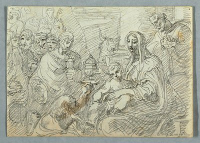 Adoration of the Magi study after Lodovico Carracci, 1800–1820 by Felice Giani