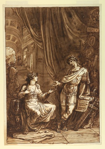 Cleopatra Pleading with Octavian, ca. 1820 by Felice Giani