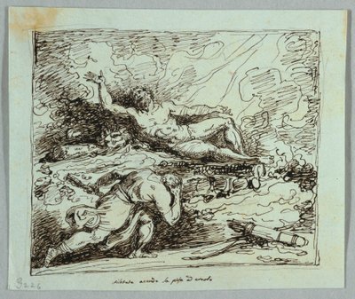 Philoctetes Applies the Torch of Hercules to the Funeral Pyre by Felice Giani