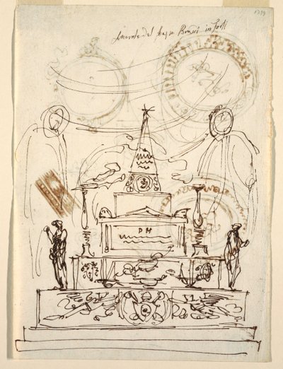 Project for a Catafalque for the Funeral Service for Pope Pius VI in Forli by Felice Giani