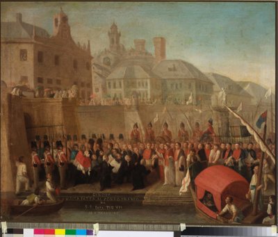 Visit to the free port of Genoa by H.S. Pope Pius VII, c.1818 by Felice Guascone