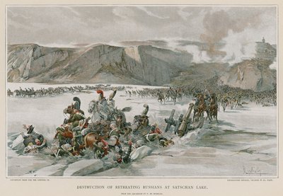 Destruction of the Retreating Russians at Satschan Lake by Felicien baron de Myrbach Rheinfeld