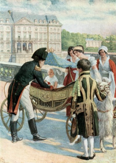 Napoleon and the King of Rome on the Terrace at Meudon by Felicien baron de Myrbach Rheinfeld