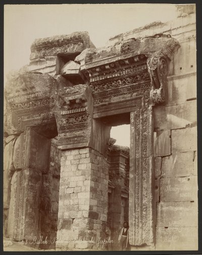 Baalbek, Gate of the Temple of Jupiter by Félix Bonfils