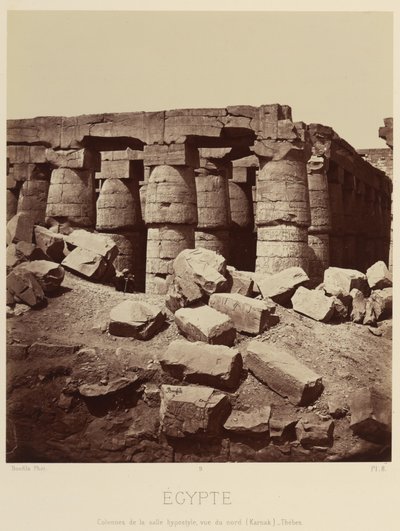 Columns of the Hypostyle Hall, View from the North. [Karnak, Thebes] von Félix Bonfils
