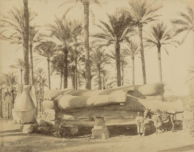Colossal Classical Statue at Memphis (Senwosret III) by Félix Bonfils