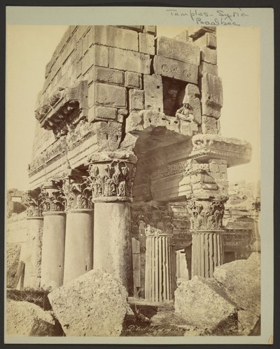 Detail of the Capitals of the Pronaos of Baalbek by Félix Bonfils