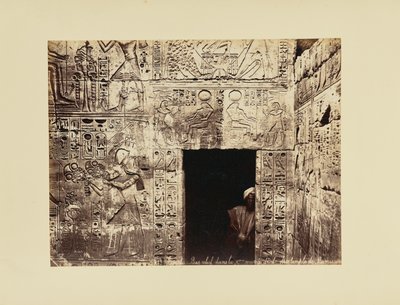 Egypt. Bas-relief in the 2nd courtyard to the right of the temple of Ramesses by Félix Bonfils