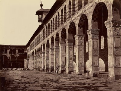 Enfilade of the Great Mosque, South Side, in the Courtyard (Damascus) by Félix Bonfils