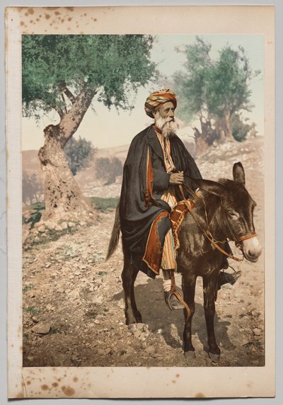 Syrian Muslim Women in Beirut, City Costume (Man on a Donkey) by Félix Bonfils