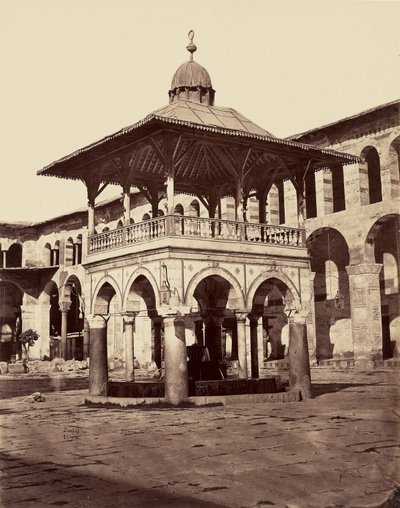 Fountain Inside the Great Mosque - Damascus by Félix Bonfils