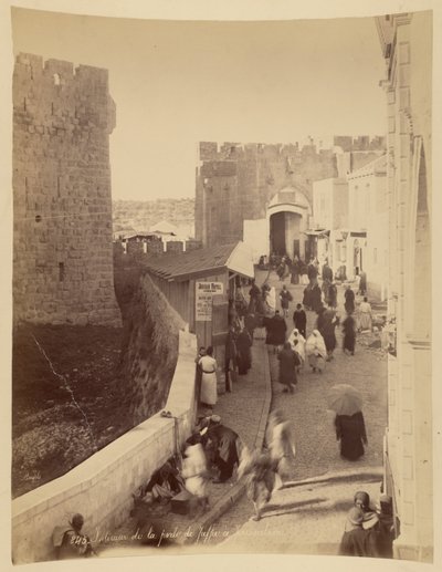 Interior of the Jaffa Gate in Jerusalem by Félix Bonfils