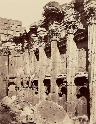 Interior of the Temple of Jupiter - Baalbek by Félix Bonfils