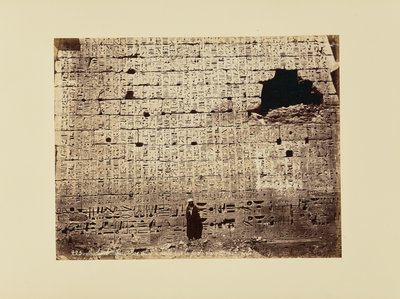Medinet-Abou - Bas Relief to the Right on the Gate of the Great Temple by Félix Bonfils