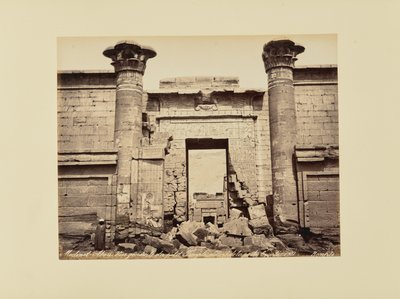 Medinet-Abou. General View of the Small Temple, Detail of the Gate (Egypt) by Félix Bonfils