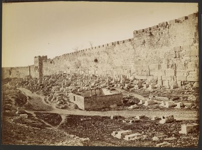 Wall and the Gate of Jerusalem by Félix Bonfils